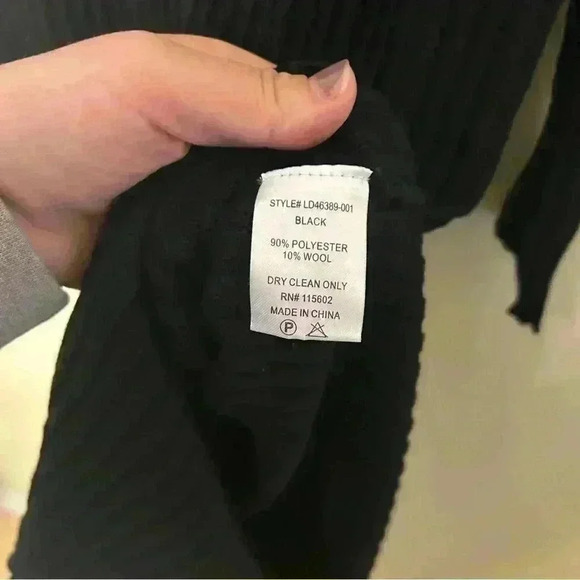 All in Favor Wool Blend Midi Sweater Dress Long Sleeve Black Size S - Picture 7 of 8